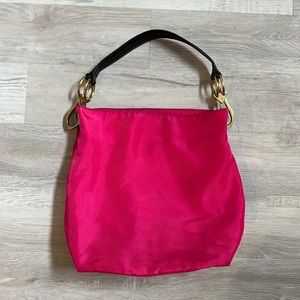 JPK Paris Hot Pink Shoulder Bag Purse Nylon Canvas